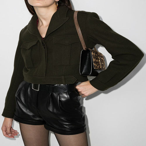 Damen Kurzjacke im Military-Tailoring aus Wollmix mit Pattentaschen und Taillengürtel Shop Nory
