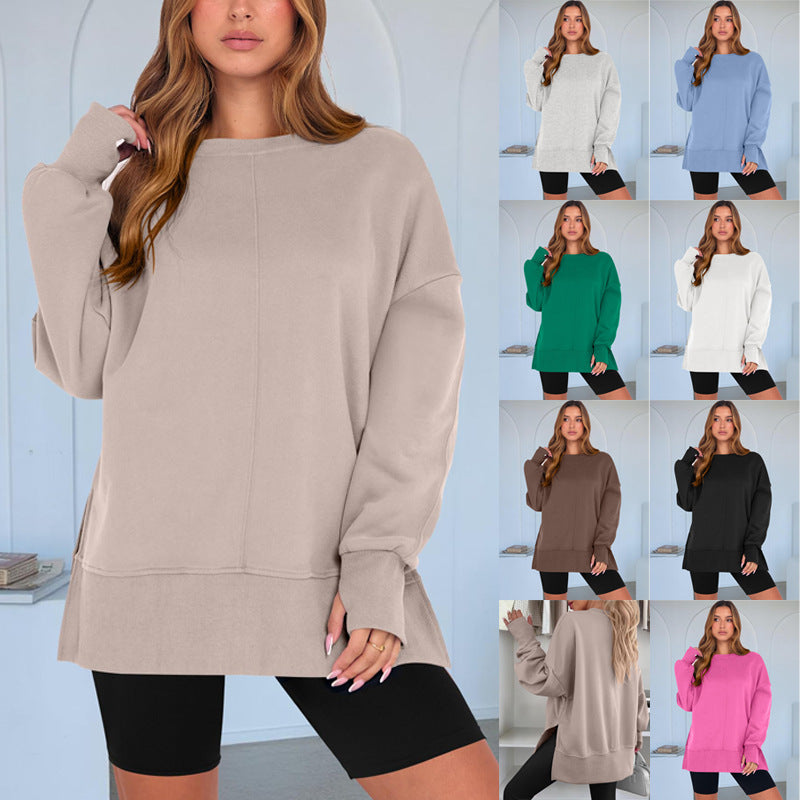 Damen Oversize-Sweatshirt mit Mittelnähte, Rundhals und überschnittener Schulter Shop Nory