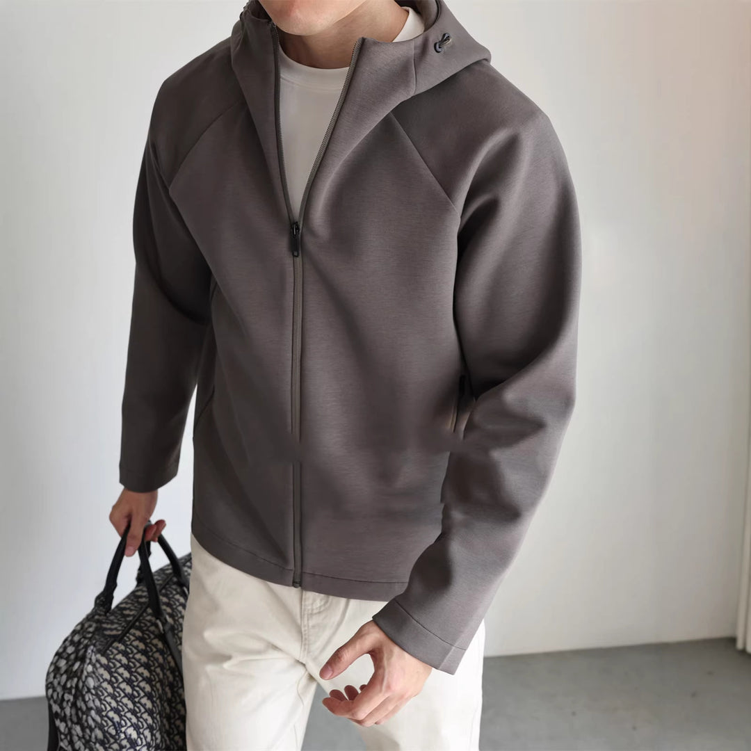 Herren Leichte Kapuzenjacke aus technischem Jersey mit verdecktem Reißverschluss Shop Nory