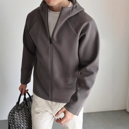 Herren Leichte Kapuzenjacke aus technischem Jersey mit verdecktem Reißverschluss Shop Nory