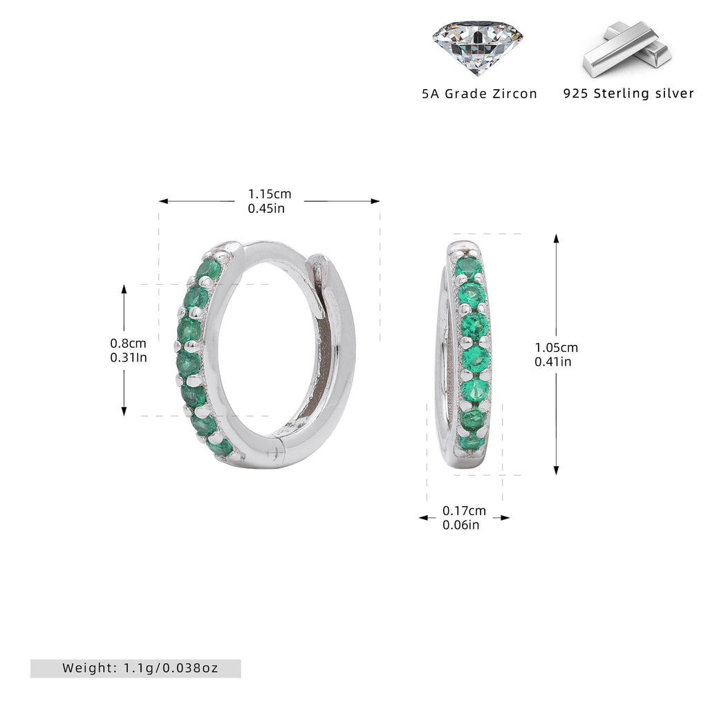 Damen Ohrcreolen mit funkelnden Zirkonsteinen aus hochwertigem 925 Sterling Silber Shop Nory