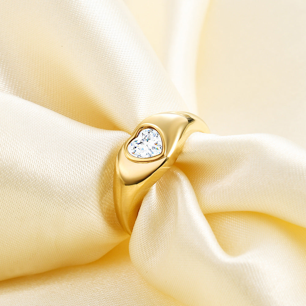 Damen Ring mit herzförmigem Zirkonia-Einsatz Shop Nory