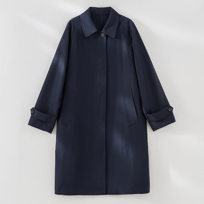 Damen Mid-Length Trenchcoat mit verdeckter Druckknopfblende und verstellbaren Manschetten Shop Nory