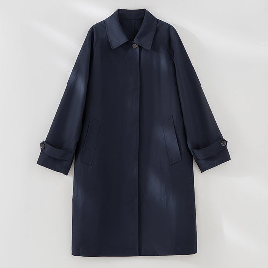 Damen Mid-Length Trenchcoat mit verdeckter Druckknopfblende und verstellbaren Manschetten Shop Nory