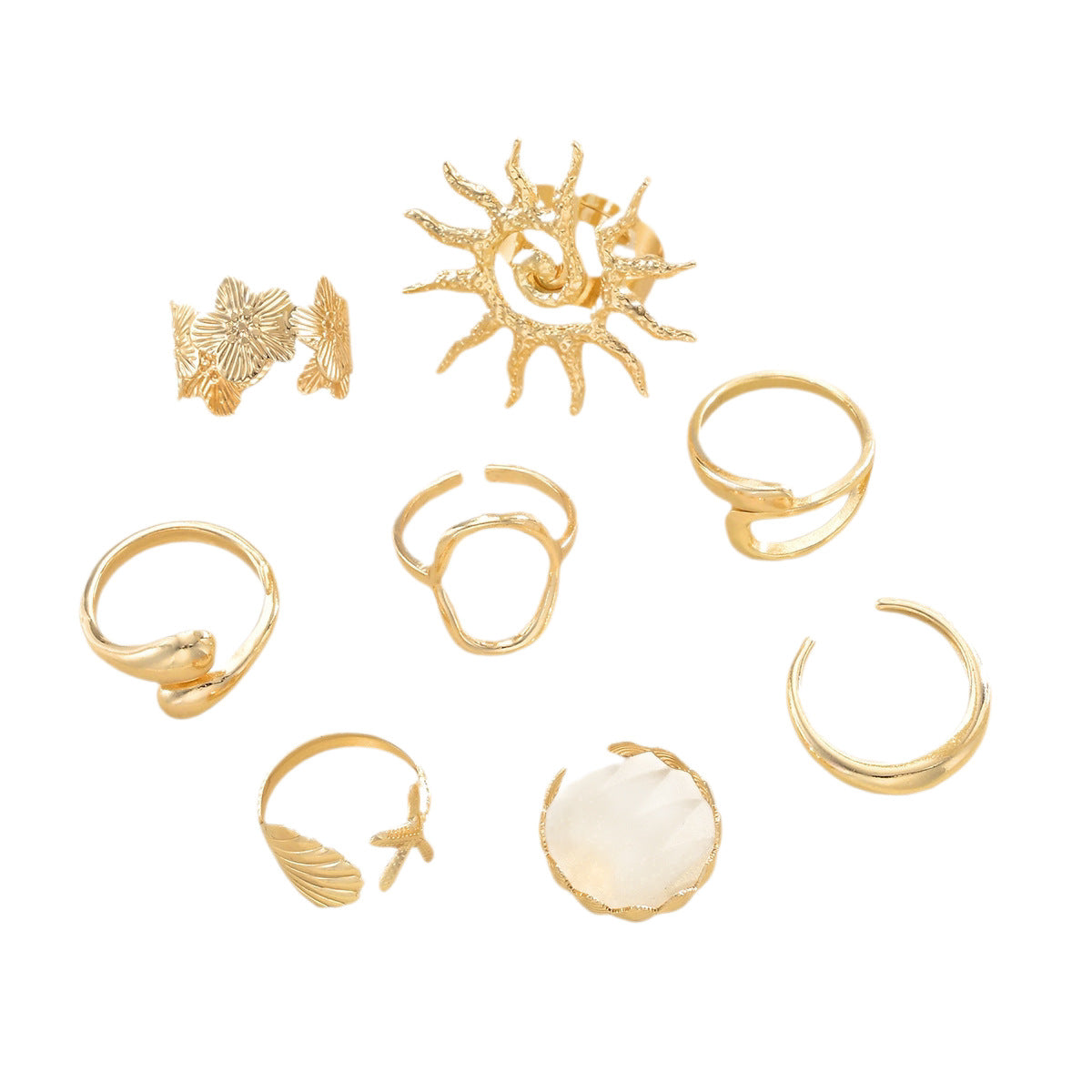 Damen modisches Ring-Set mit maritimem Design Shop Nory