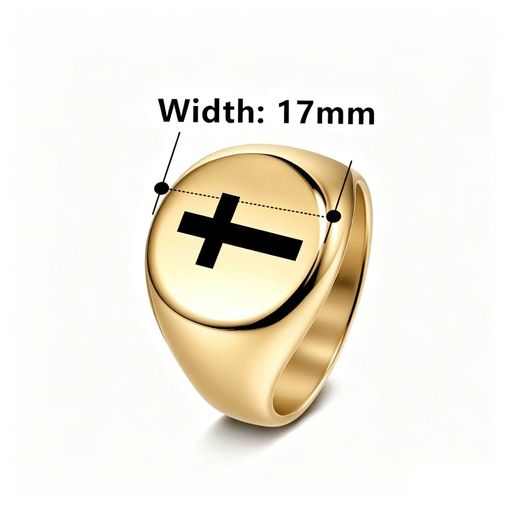 Herren Siegelring mit elegantem Kreuzmotiv aus hochwertigem Edelstahl Shop Nory