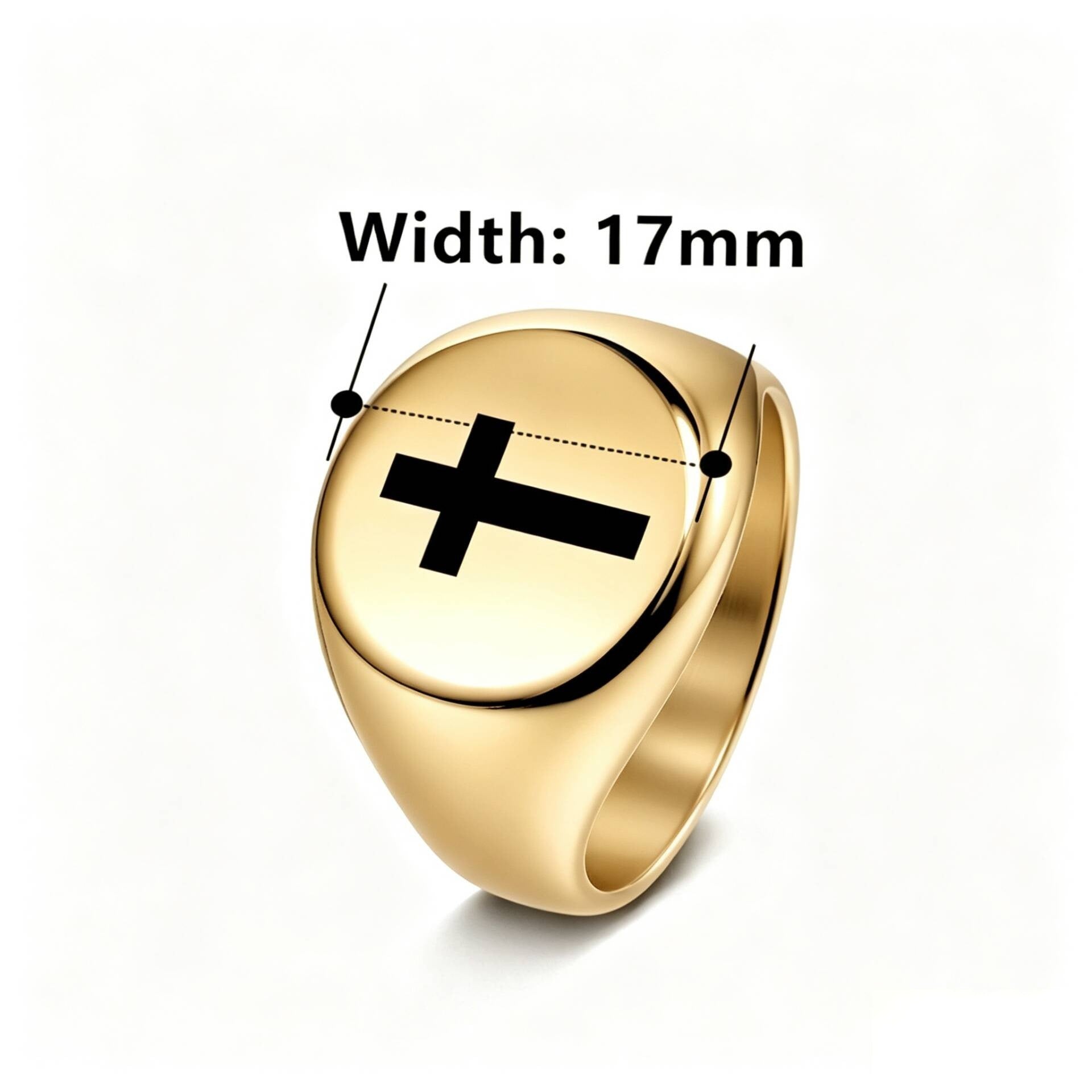 Herren Siegelring mit elegantem Kreuzmotiv aus hochwertigem Edelstahl Shop Nory