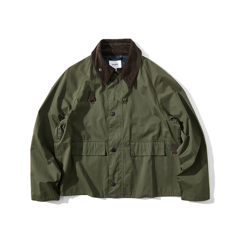 Herren Kurz geschnittene Utility-Fieldjacke mit Cordkragen und D-Ring-Details Shop Nory
