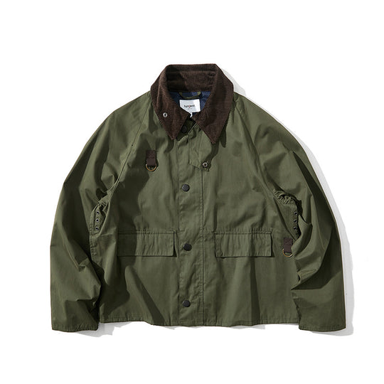 Herren Kurz geschnittene Utility-Fieldjacke mit Cordkragen und D-Ring-Details Shop Nory