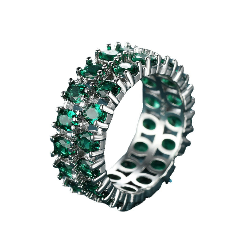 Damen Ring mit funkelnden Smaragd-Kristallen und elegantem Design Shop Nory
