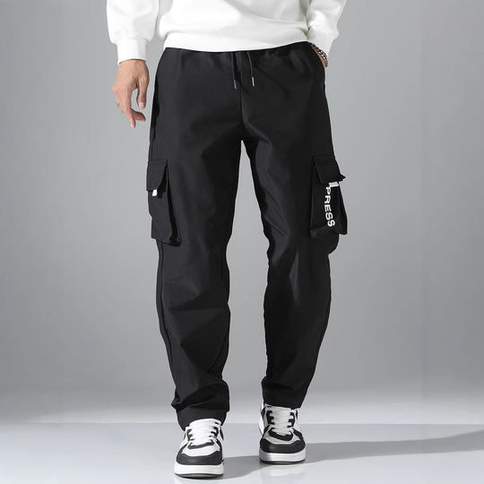 Herren Tapered Cargo-Jogginghose mit elastischem Tunnelzug, multifunktionalen Klapptaschen & ergonomischen Nähten Shop Nory