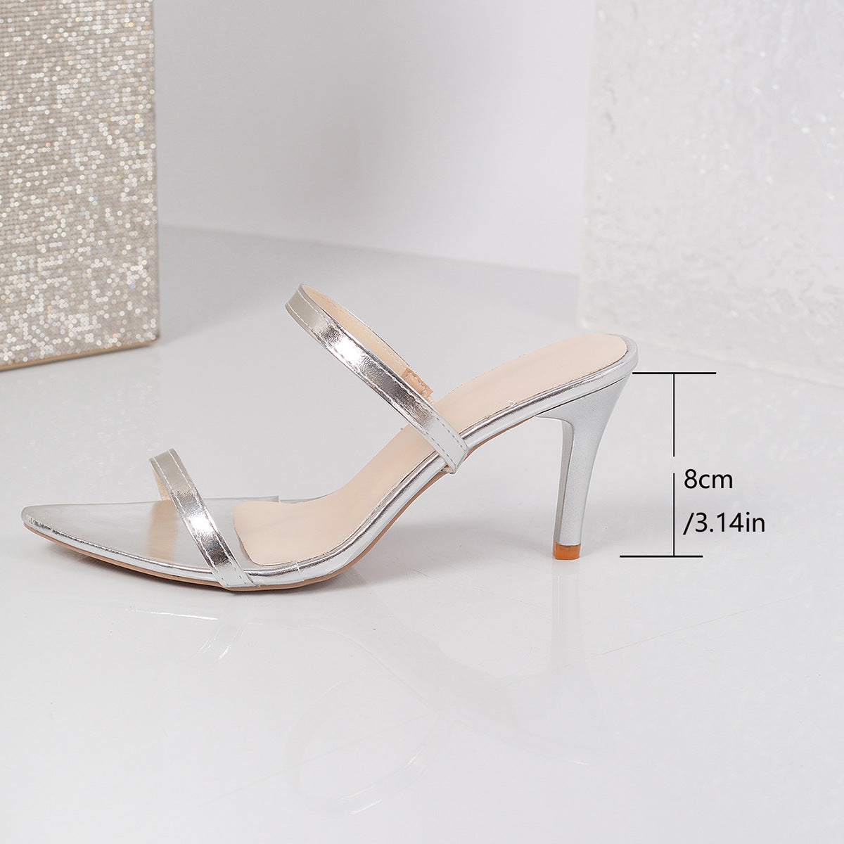 Damen Elegante Slingback Sandalen mit transparentem Mittelteil und modischem Absatz