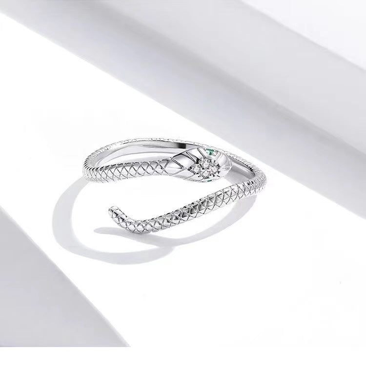 Damen Offener Ring im eleganten Schlangen-Design mit funkelndem Detail Shop Nory