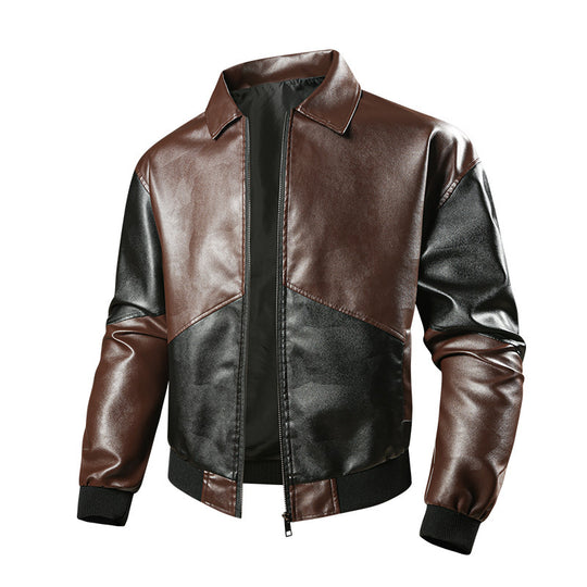 Herren Modische Kunstleder-Bomberjacke Shop Nory