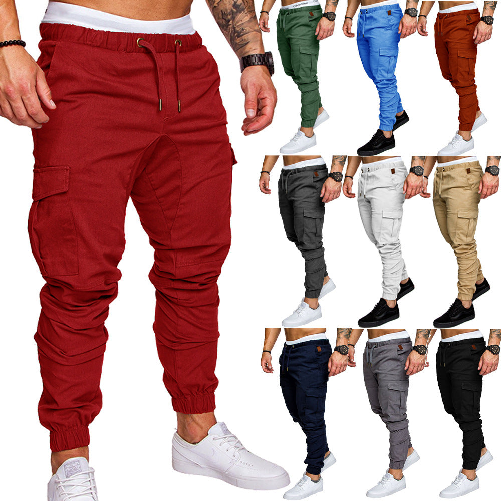 Herren Tapered Cargo-Jogger mit elastischem Bund, Kordelzug und Beuteltaschen Shop Nory
