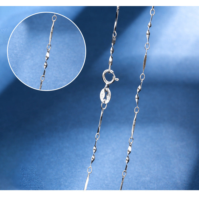925 Sterling Silber Melonensamen Kette Kabelkette Schmelzkette Beschichtung Geometrische Halskette | Shop Nory