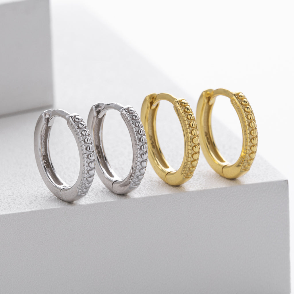 Damen Creolen mit kunstvoll strukturiertem Design aus hochwertigem 925 Sterling Silber Shop Nory