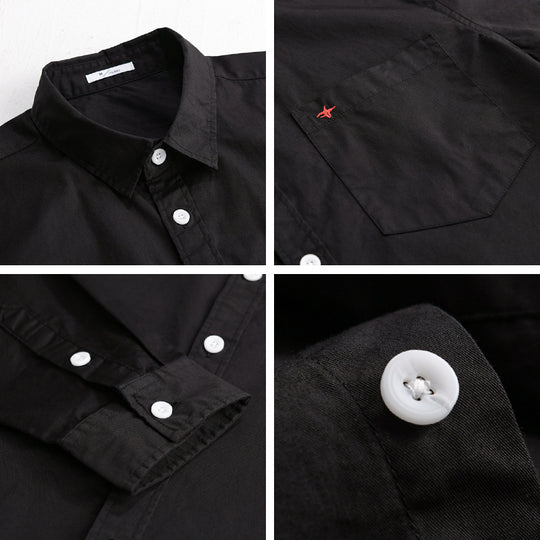 Herren Leichtes Baumwollhemd im Overshirt‑Stil mit Kentkragen, Brusttasche und dezenter Mini‑Stickerei Shop Nory