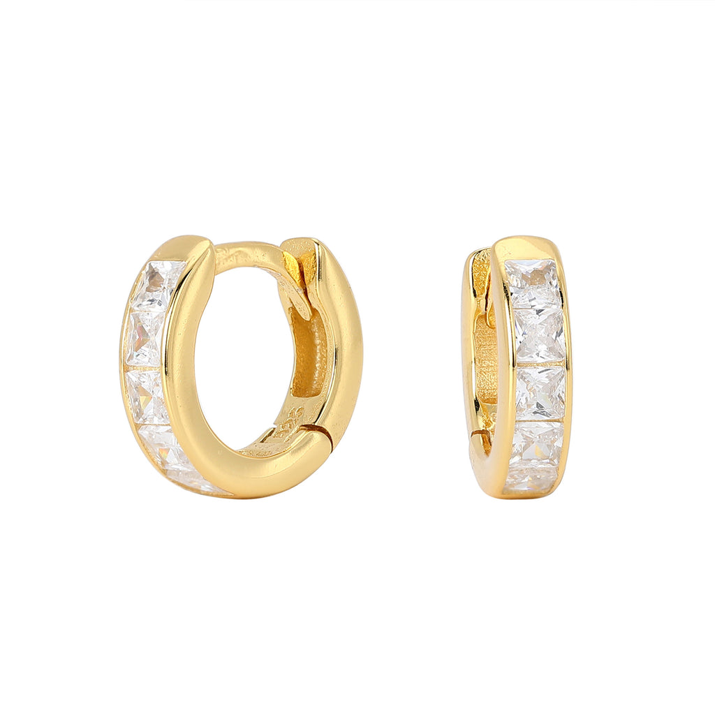 Damen Ohrcreolen mit funkelnden Zirkon-Akzenten aus hochwertigem 925 Sterling Silber Shop Nory