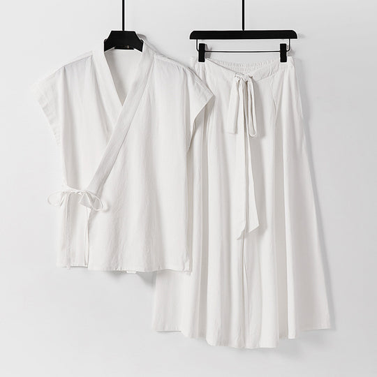 Damen Kimono-Loungewear-Set mit Wickeloberteil und weiter Palazzo-Hose Shop Nory