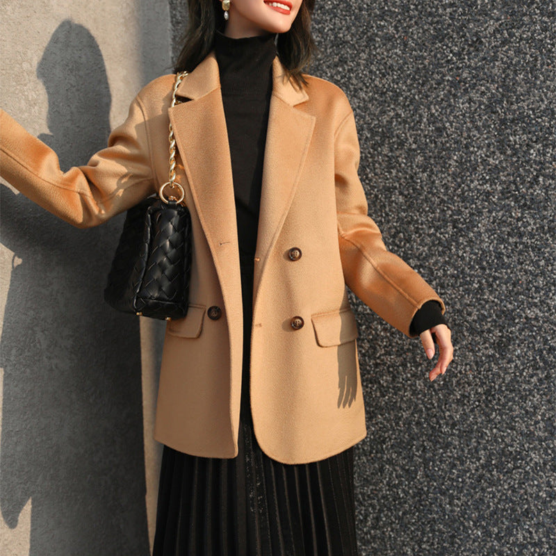 Damen Eleganter Langblazer mit doppelter Knopfleiste Shop Nory