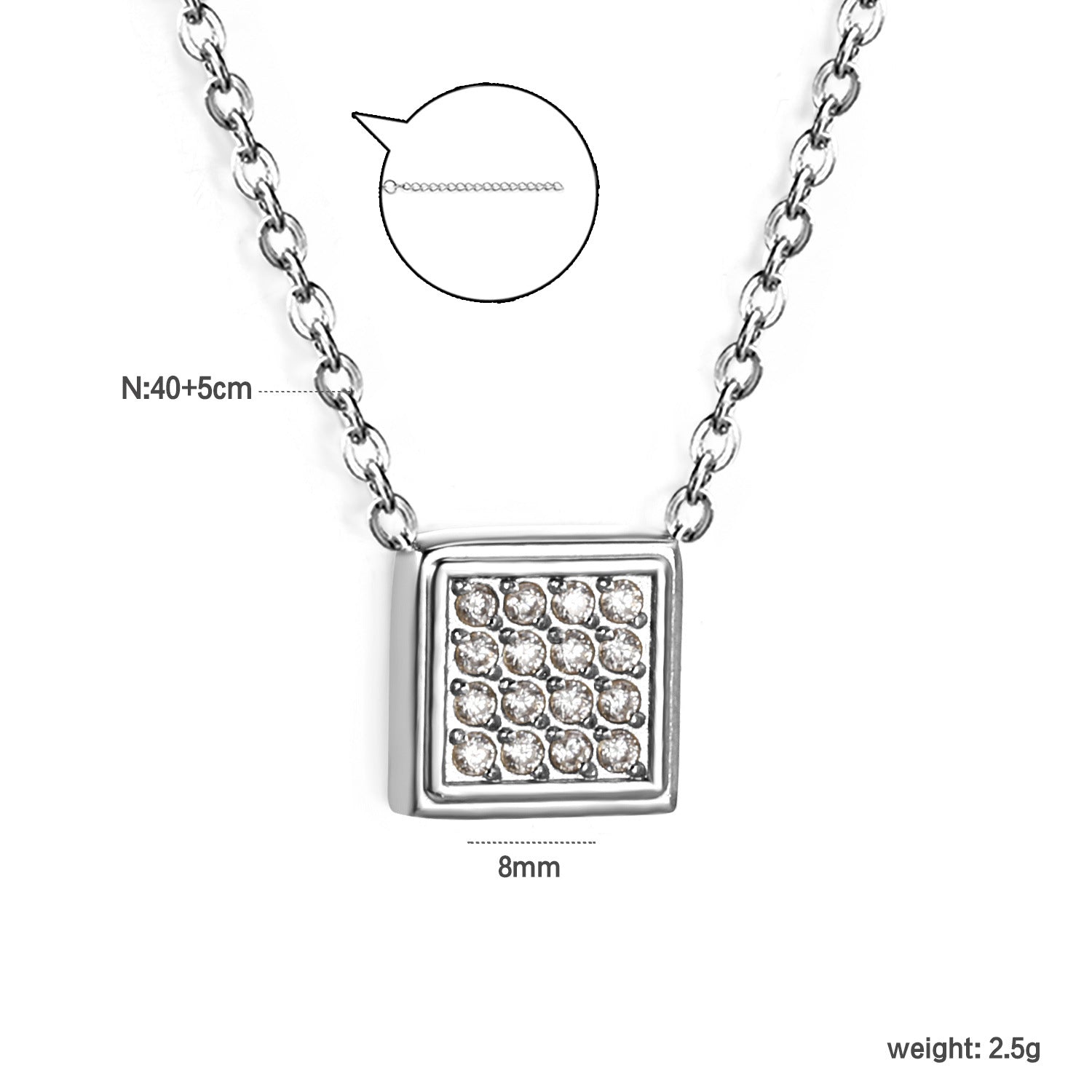 Damen elegante Halskette mit funkelndem Zirkonia-Anhänger Shop Nory