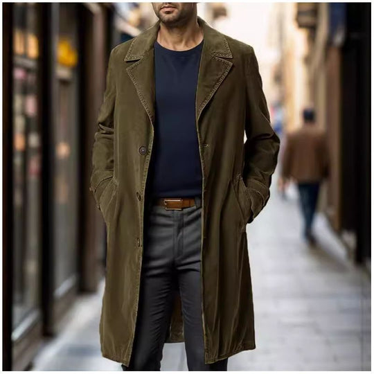 Herren eleganter Trenchcoat aus hochwertigem GewShopnorye mit praktischen Taschen