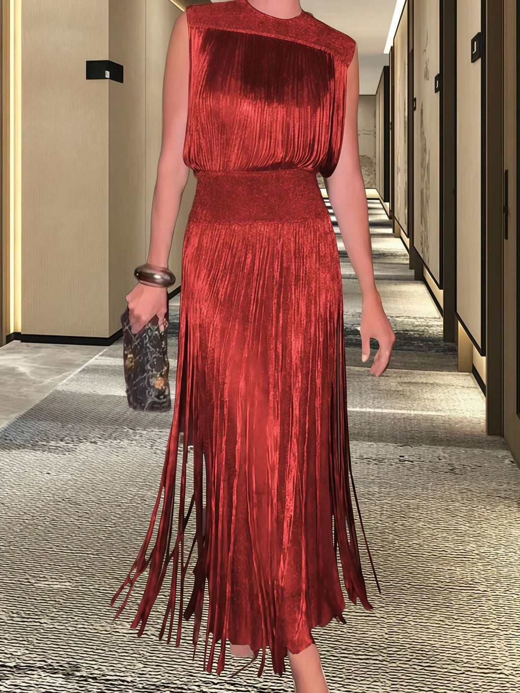 Damen Elegantes Abendkleid mit schwingendem Saum