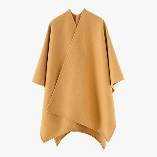 Damen Minimalistisches Kimono-Cape aus Wollmischung mit verdecktem Wickelverschluss Shop Nory