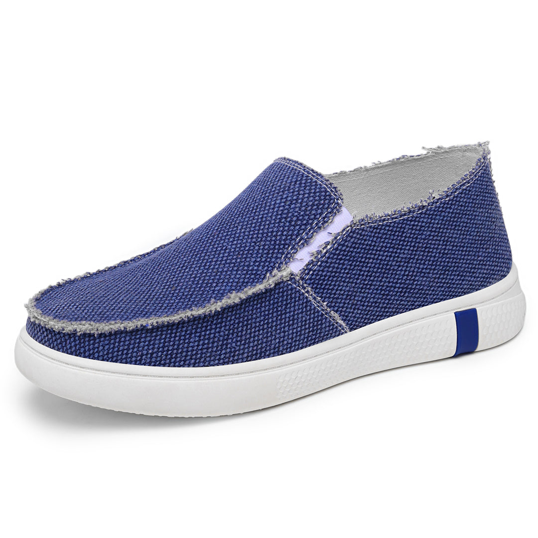 Herren nan lässiger Canvas-Slip-On mit ausgefranster Kante, elastischem Einsatz und griffiger Gummilaufsohle Shop Nory