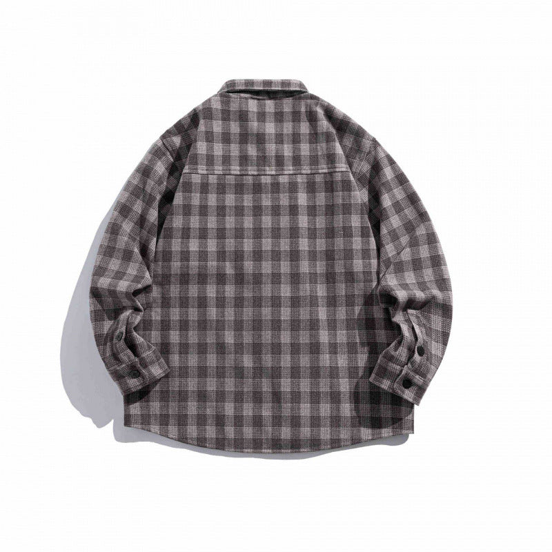 Unisex Kastenförmiges kariertes Overshirt aus weichem Flanell mit aufgesetzter Brusttasche Shop Nory