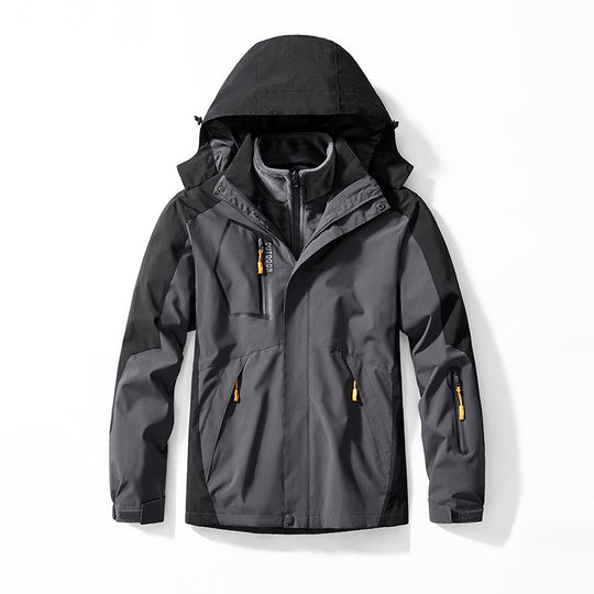 Herren Drei-in-eins Outdoor-Softshelljacke mit abnehmbarer Fleece-Innenjacke und Kapuze Shop Nory