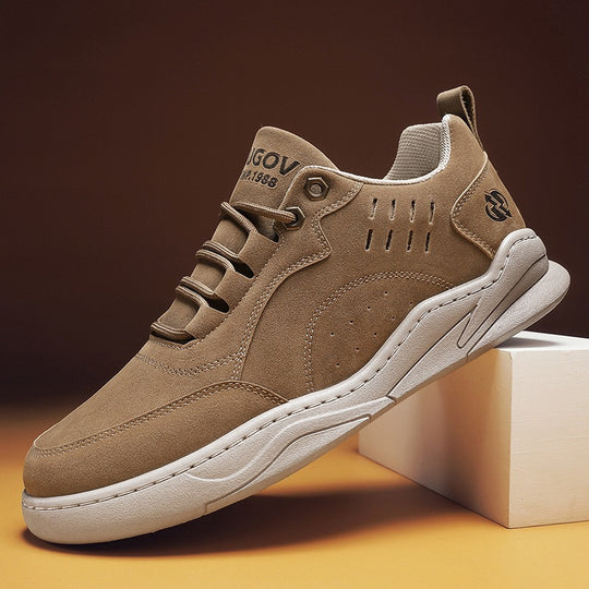 Herren Veloursleder-Freizeit-Sneaker mit gepolstertem Komfortfußbett und rutschfester Gummisohle Shopy Nory