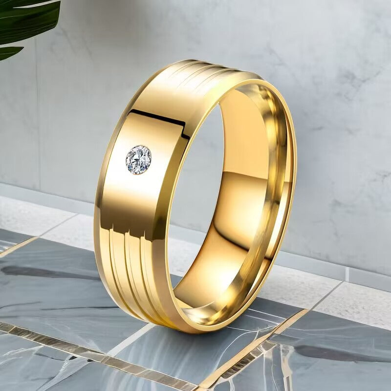Herren Ring mit elegantem Design und funkelndem Stein Shop Nory