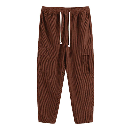 Herren Cord-Cargo-Hose mit elastischem Bund, Kordelzug & aufgesetzten Klappentaschen Shop Nory