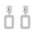 Damen-Ohrhänger mit rechteckigem Swarovski-Kristallbesatz und filigranem Design Shop Nory