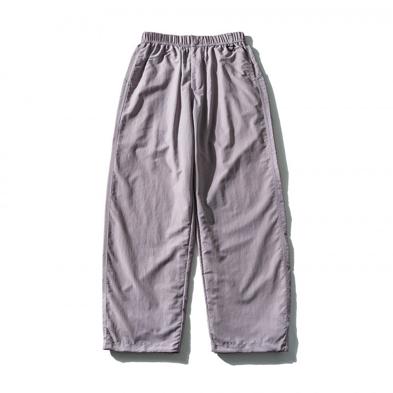 Unisex Weite Crinkle-Hose mit elastischem Tunnelzugbund, tiefem Schritt und Seitentaschen Shop Nory