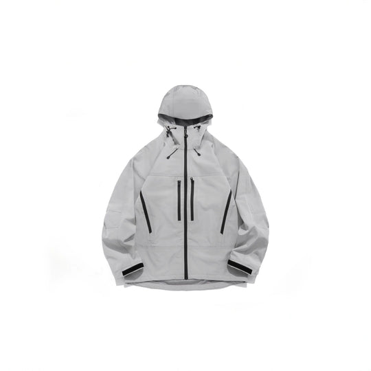 Unisex Technische Kapuzen-Outdoorjacke mit getapten Reißverschlüssen Shop Nory