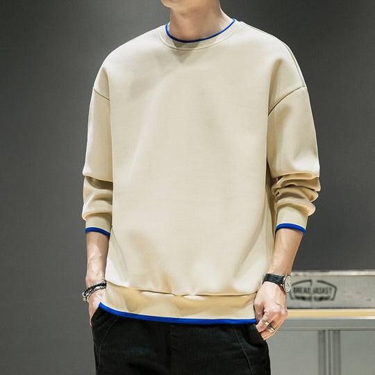 Herren Relaxed-Sweatshirt mit kontrastpaspelierten Bündchen und Clean-Rundhals Shop Nory