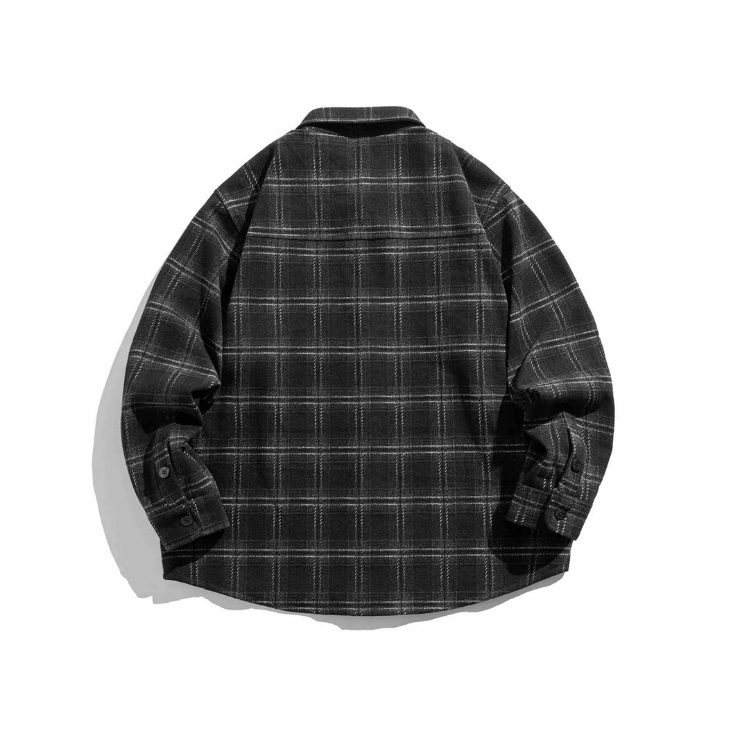 Herren Kariertes Overshirt aus flauschigem Twill mit Hemdkragen Shop Nory