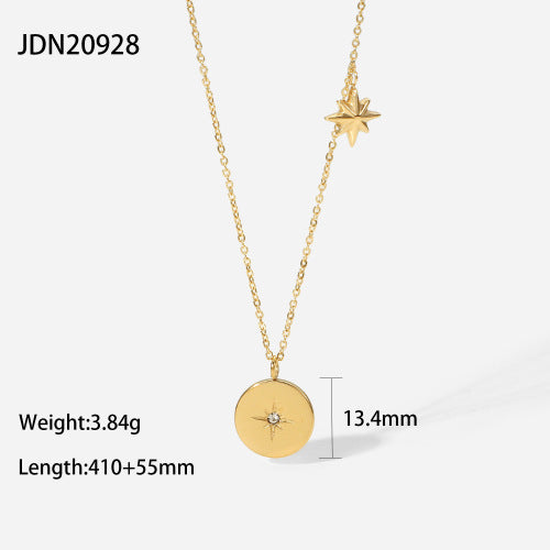 Damen Halskette mit elegantem Sonnen- und Mondanhänger Shop Nory