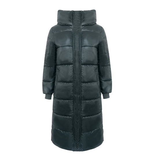 Damen Langer Puffer‑Mantel mit hohem Stehkragen, wattierter Steppung und elastischen Bündchen Shop Nory