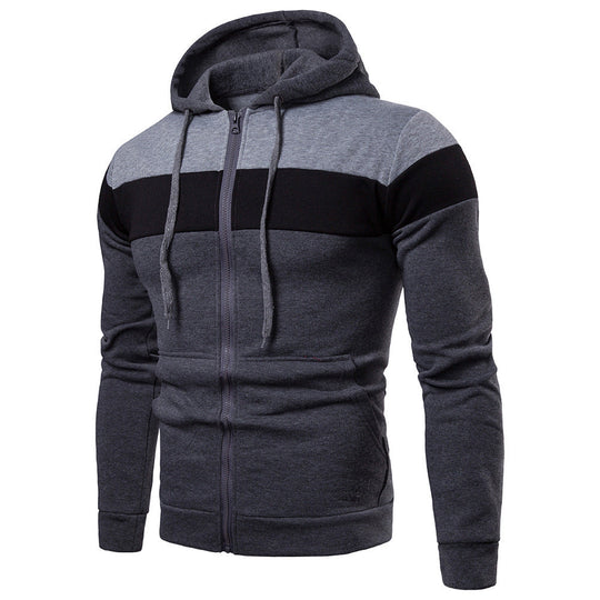 Herren sportliche Kapuzenjacke mit Farbblockdesign