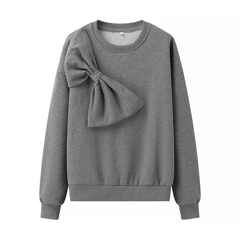 Damen Oversize-Sweatshirt mit dekorativer Schleifenapplikation Shop Nory