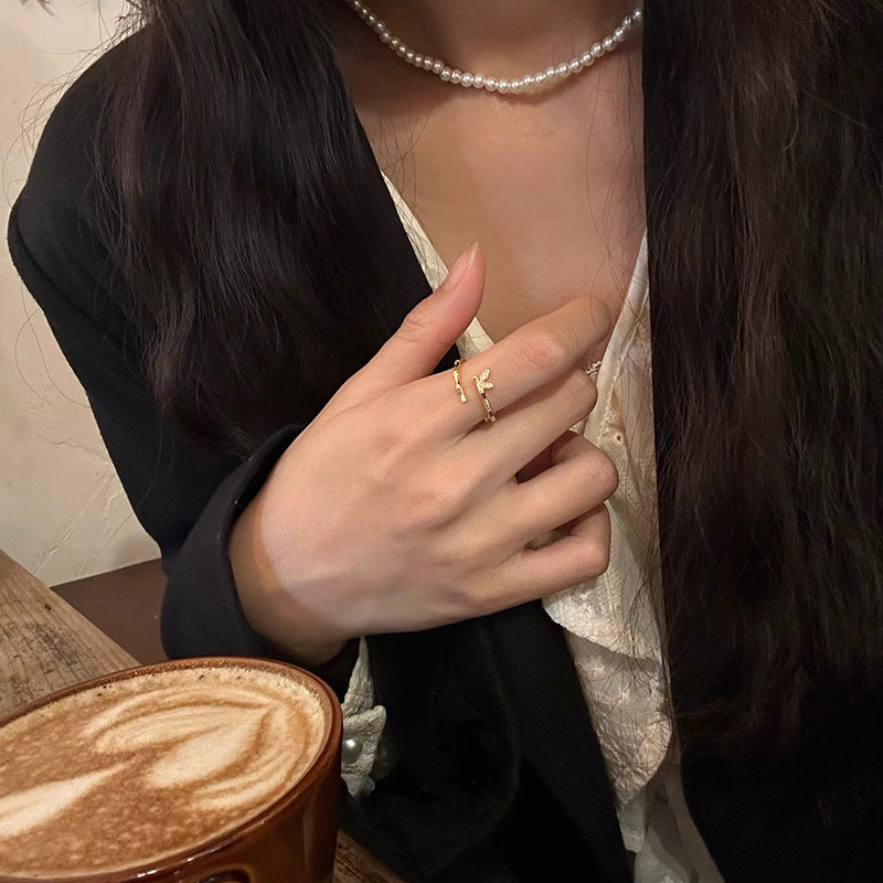 Damen Offener Ring mit elegantem Schmetterlingsdesign Shop Nory