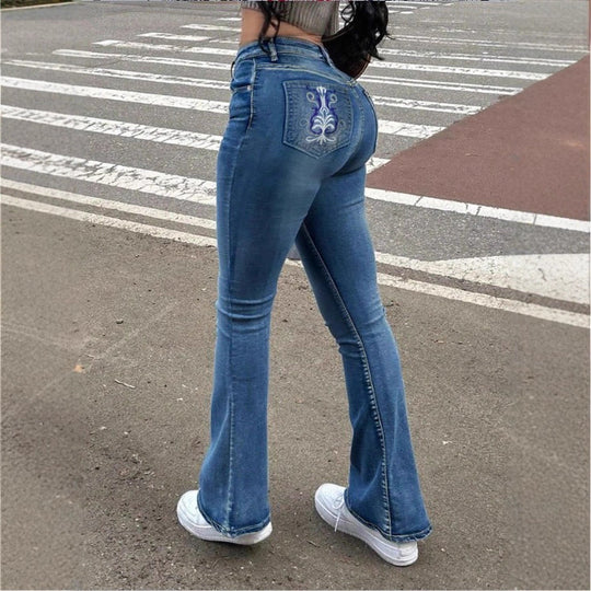Damen Hochtaillierte Bootcut-Jeans mit formendem Bund und leichtem Schlag Shop Nory