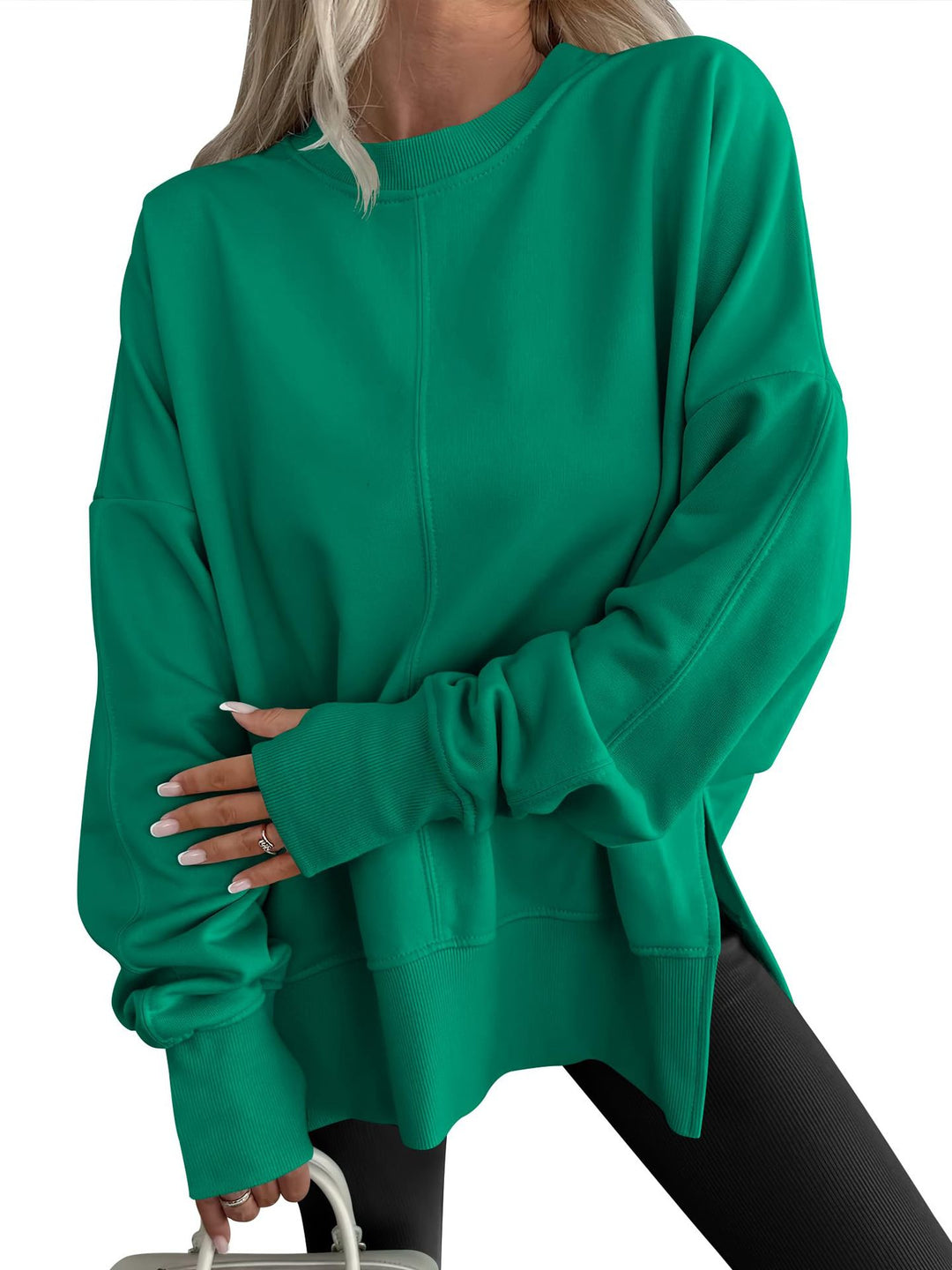 Damen Oversize-Sweatshirt mit Mittelnähte, Rundhals und überschnittener Schulter Shop Nory