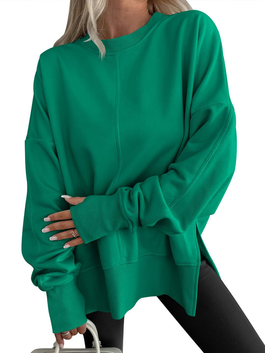 Damen Oversize-Sweatshirt mit Mittelnähte, Rundhals und überschnittener Schulter Shop Nory