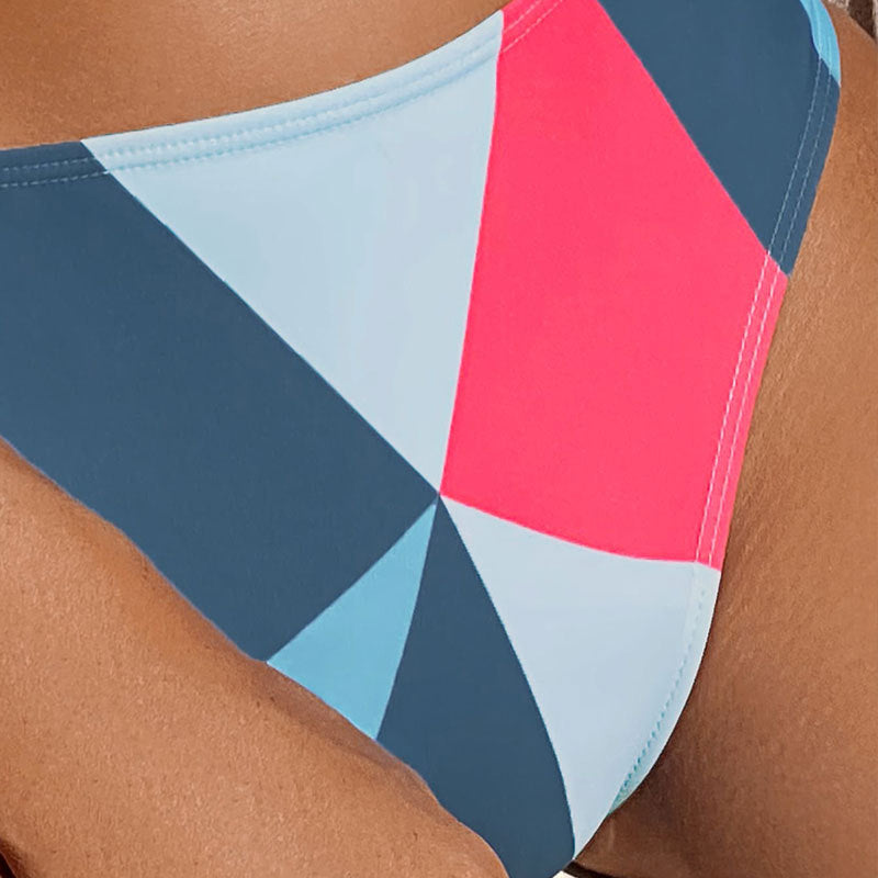 Damen Sport-Bikini-Set mit geometrischem Muster und sportlichem Schnitt