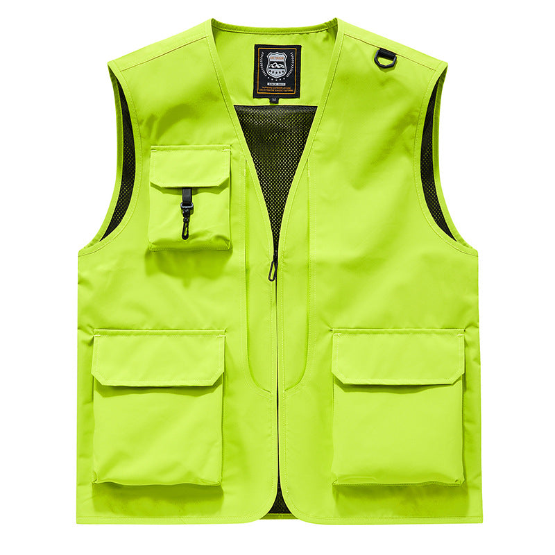 Herren Sichtbare Multifunktionale Utility-Weste mit Mesh‑Futter, Mehrfachtaschen und D‑Ring Shop Nory